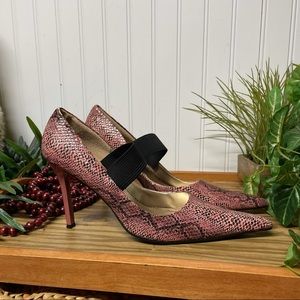 SPLASH Fashion Black Pumps Point Toe Python Sz 10